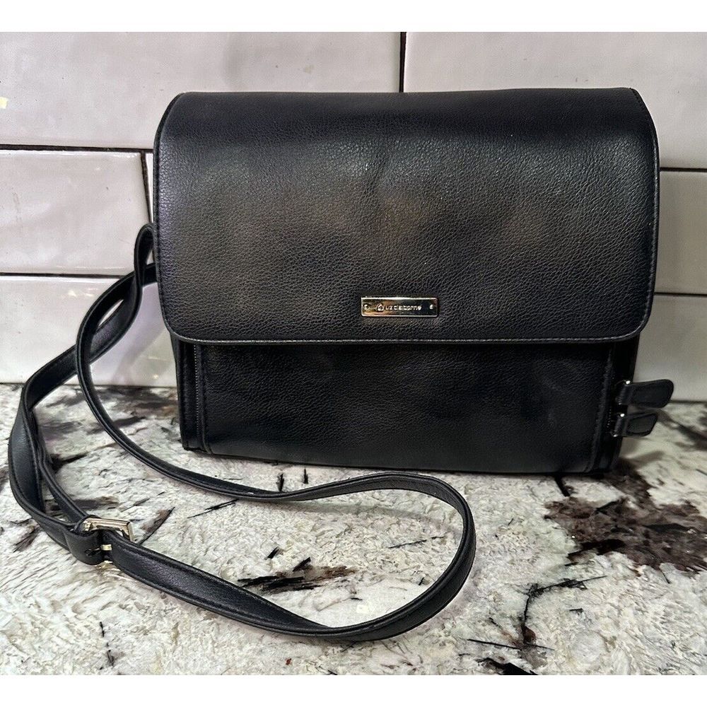 Liz Claiborne Vintage Small Black Crossbody Shoulder Bag Purse
